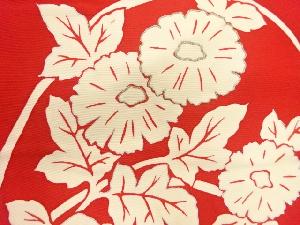 アンティーク　塩瀬菊模様刺繍名古屋帯